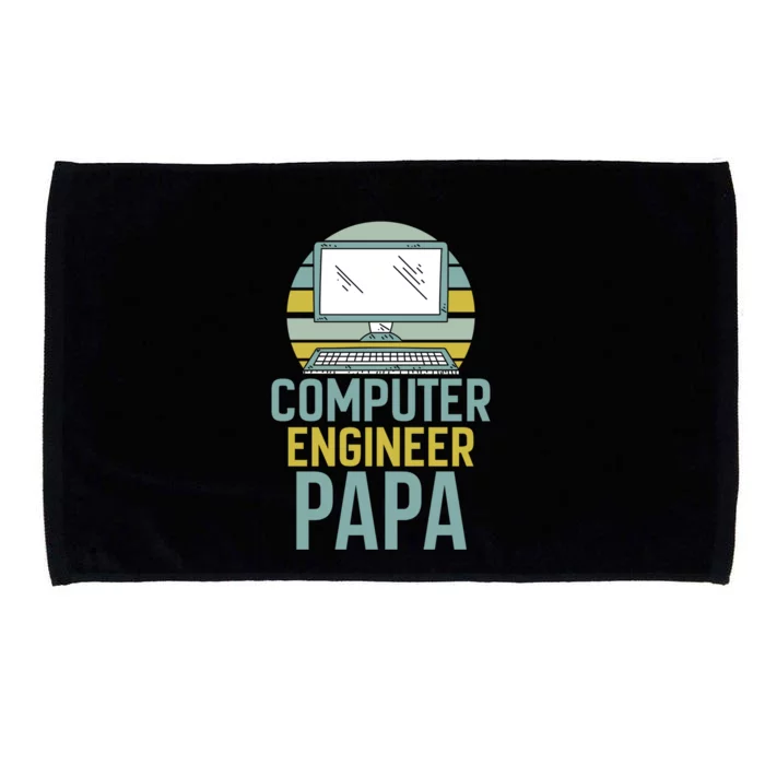 Computer Engineer Papa Programmer Engineering Programming Gift Microfiber Hand Towel