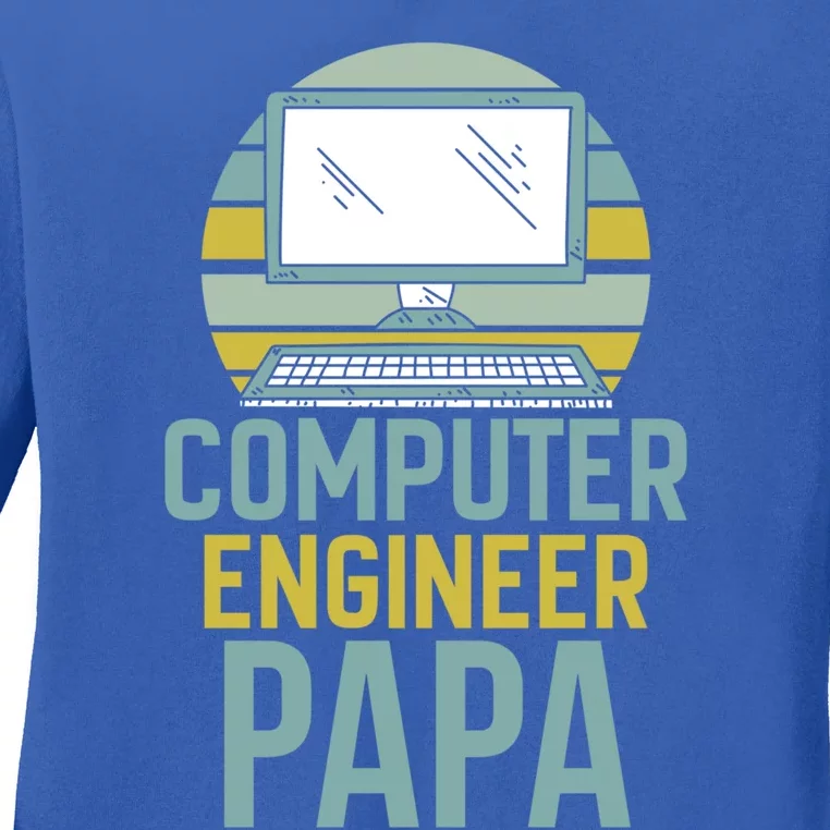 Computer Engineer Papa Programmer Engineering Programming Gift Ladies Long Sleeve Shirt