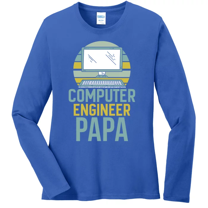 Computer Engineer Papa Programmer Engineering Programming Gift Ladies Long Sleeve Shirt