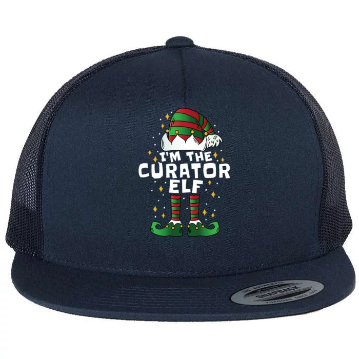 Curator Elf Profession Matching Christmas Gift Flat Bill Trucker Hat