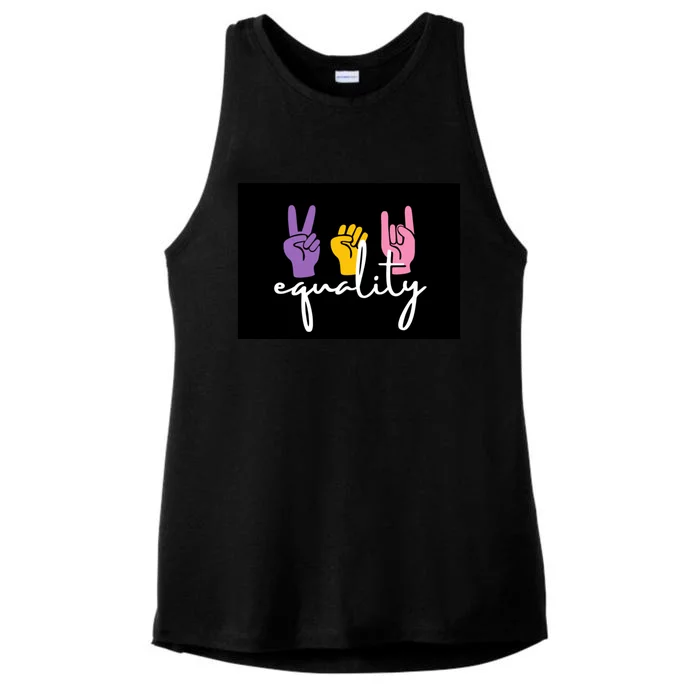 Colorful Equality Pride T Ladies Tri-Blend Wicking Tank