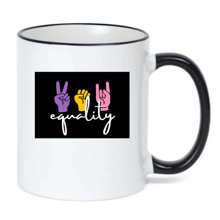 Colorful Equality Pride T Black Color Changing Mug