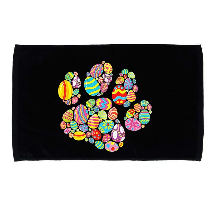 Colorful Egg Paw Print Funny Dog Cat Lovers Easter Day Gifts Microfiber Hand Towel