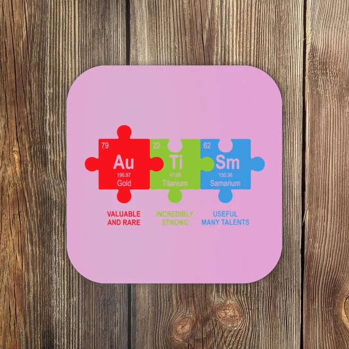 cute Elements Periodic Table ASD Awareness Coaster