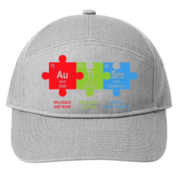 cute Elements Periodic Table ASD Awareness 7-Panel Snapback Hat