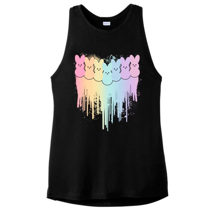 Cute Easter Painted Spring Colors Peeps Ladies Tri-Blend Wicking Tank