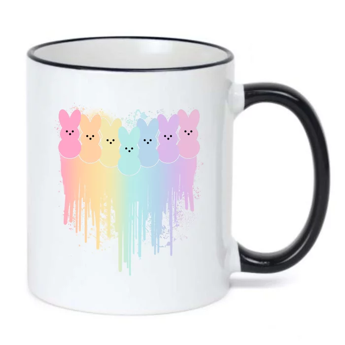 Cute Easter Painted Spring Colors Peeps Black Color Changing Mug