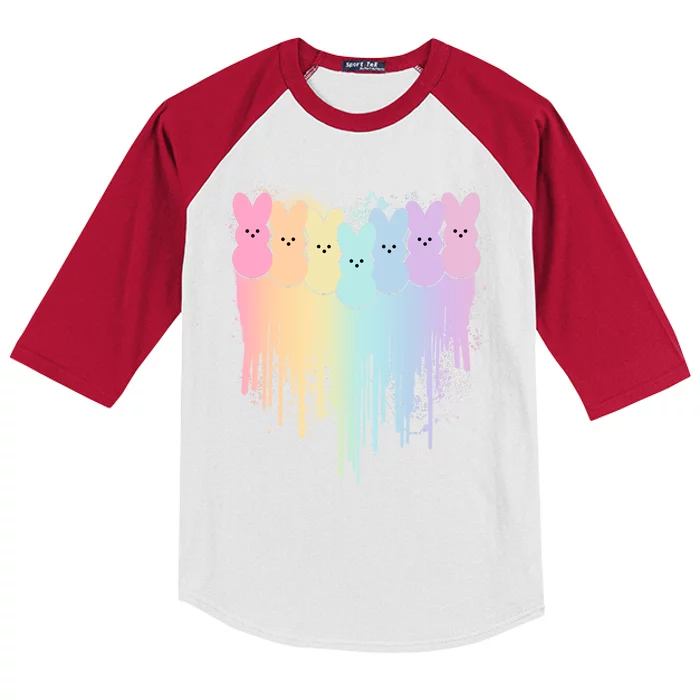 Cute Easter Painted Spring Colors Peeps Kids Colorblock Raglan Jersey