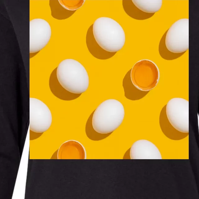 Chicken Eggs Pattern Womens Cotton Relaxed Long Sleeve T-Shirt