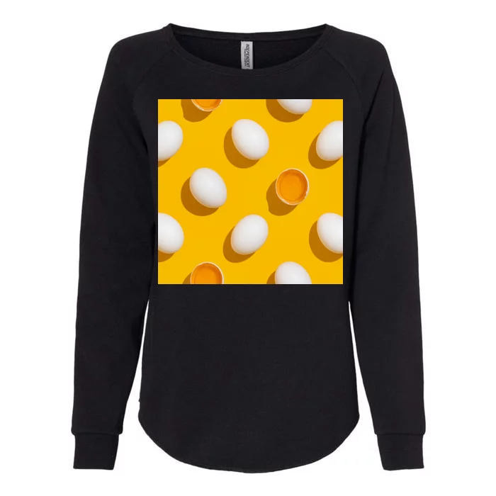 Chicken Eggs Pattern Womens California Wash Sweatshirt