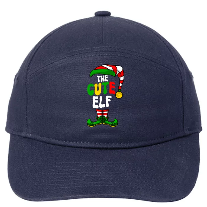 Cute Elf Pajama Matching Group Christmas Holiday 7-Panel Snapback Hat