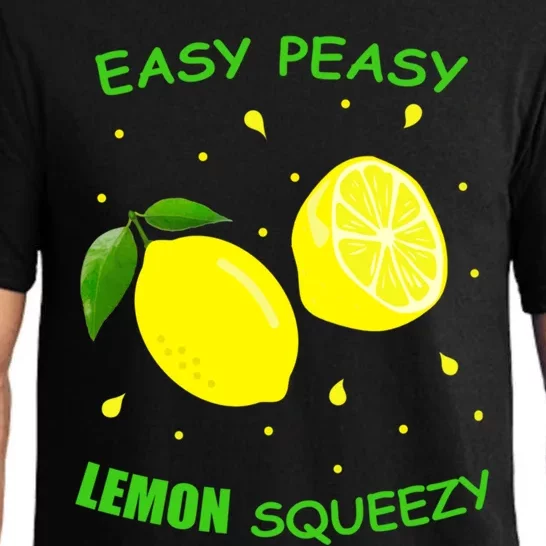 Cute Easy Peasy Lemon Squeezy Fun Summertime Lemonade Lover Gift Pajama Set