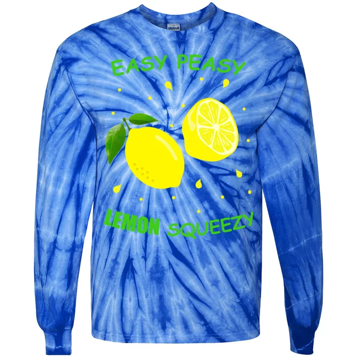 Cute Easy Peasy Lemon Squeezy Fun Summertime Lemonade Lover Gift Tie-Dye Long Sleeve Shirt