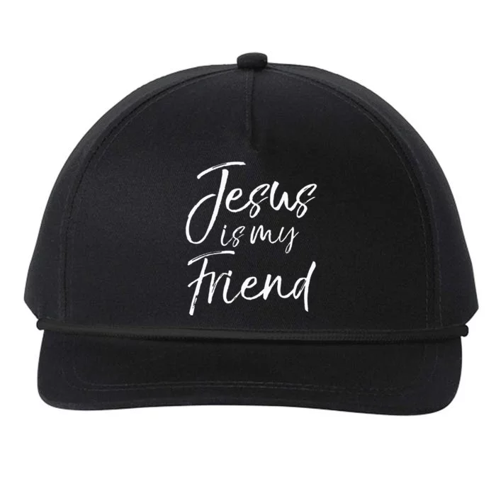 Christian Evangelism Quote Faith Gift Jesus Is My Friend Snapback Five-Panel Rope Hat