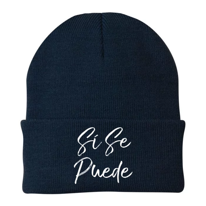 Cute Empowert Quote Spanish Español Sí Se Puede Funny Gift Knit Cap Winter Beanie