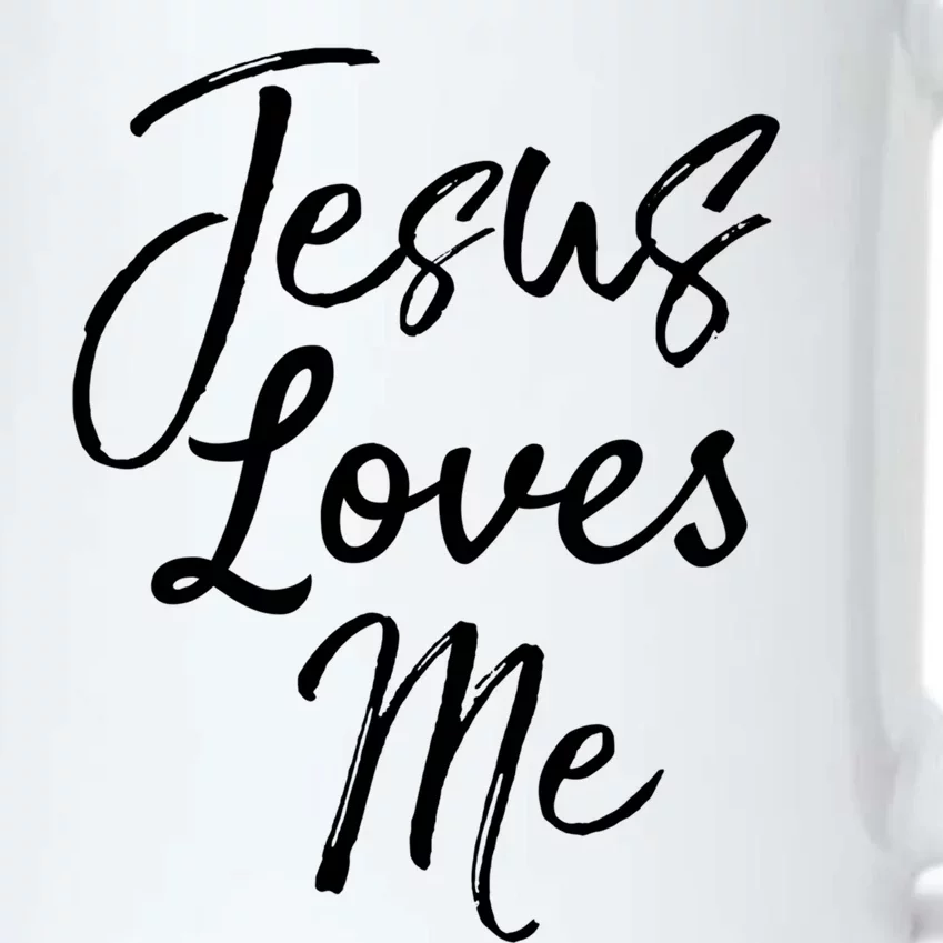 Christian Evangelism Quote Bible Verse Saying Jesus Loves Me Gift Black Color Changing Mug