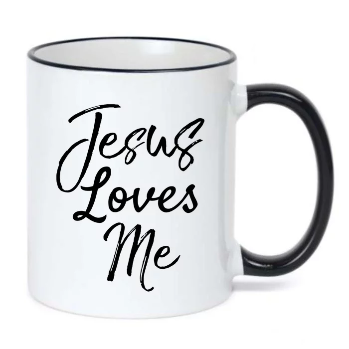 Christian Evangelism Quote Bible Verse Saying Jesus Loves Me Gift Black Color Changing Mug