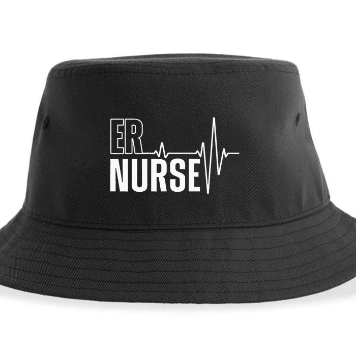 Cool Emergency Room Nurse Design For Men Women ER Nursing Sustainable Bucket Hat