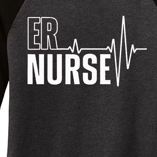 Cool Emergency Room Nurse Design For Men Women ER Nursing Women's Tri-Blend 3/4-Sleeve Raglan Shirt