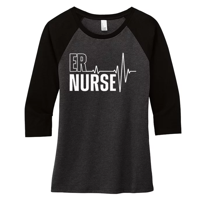 Cool Emergency Room Nurse Design For Men Women ER Nursing Women's Tri-Blend 3/4-Sleeve Raglan Shirt