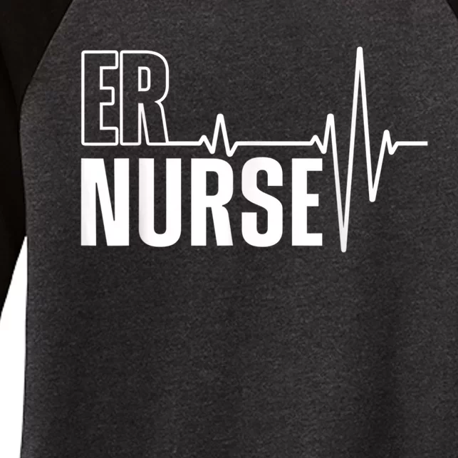 Cool Emergency Room Nurse Design For Men Women ER Nursing Women's Tri-Blend 3/4-Sleeve Raglan Shirt