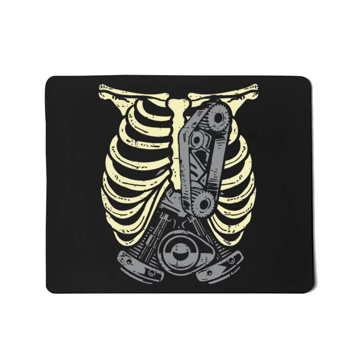 Car Engine Ribs Auto Mechanic Halloween Skeleton Mousepad