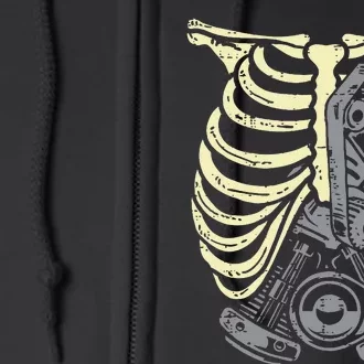 Car Engine Ribs Auto Mechanic Halloween Skeleton Full Zip Hoodie