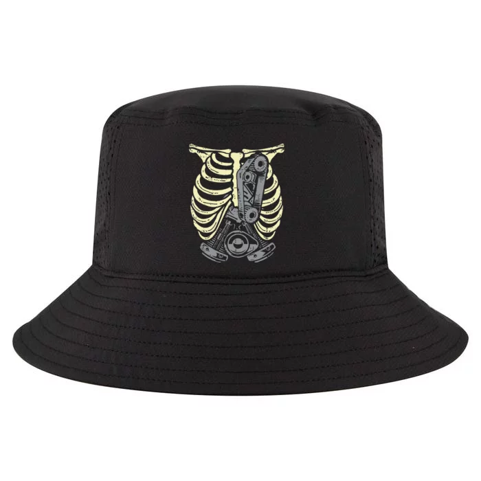 Car Engine Ribs Auto Mechanic Halloween Skeleton Cool Comfort Performance Bucket Hat