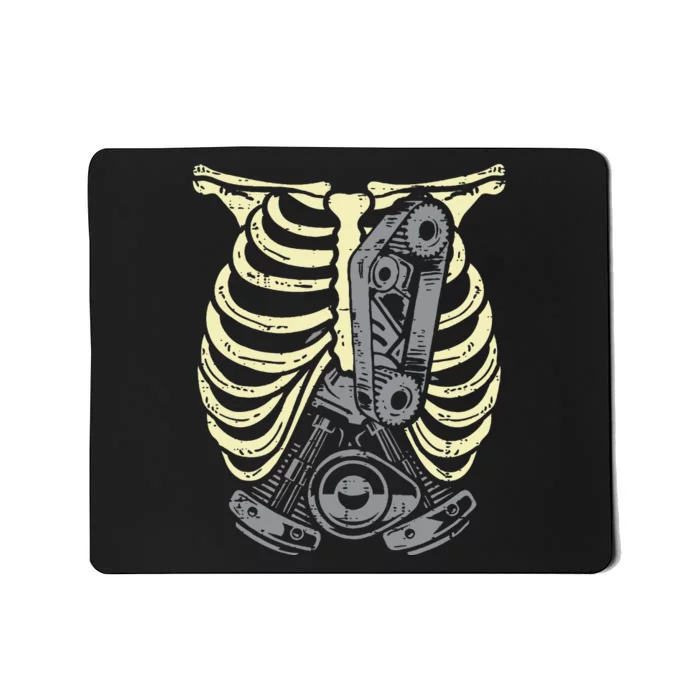 Car Engine Ribs Auto Mechanic Halloween Skeleton Mousepad