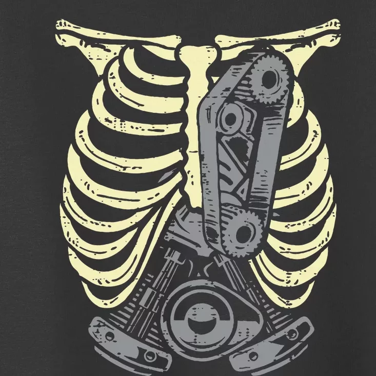 Car Engine Ribs Auto Mechanic Halloween Skeleton Toddler T-Shirt