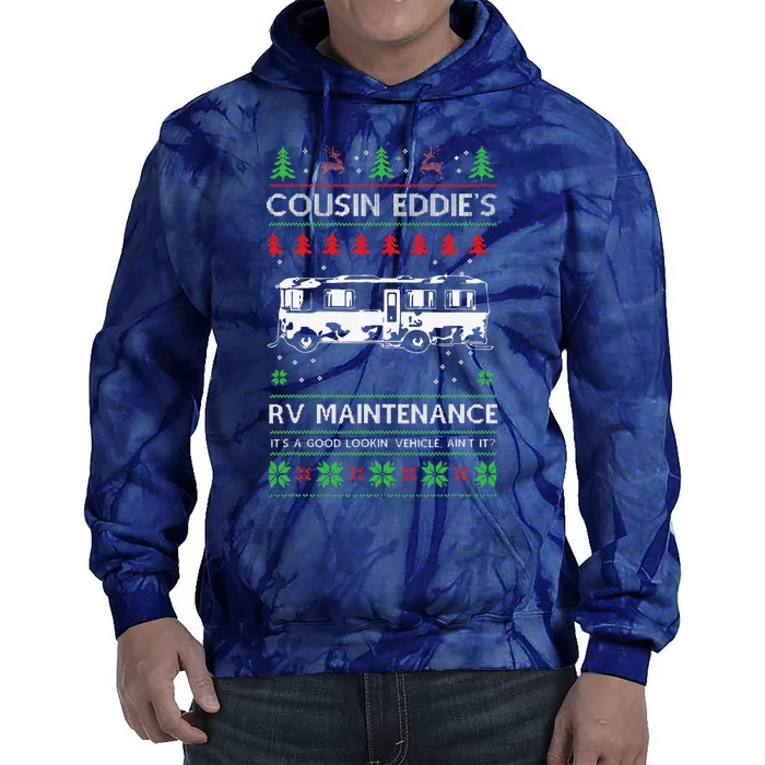 Cousin Eddies RV Maintenance Funny Holiday Ugly Christmas Tie Dye Hoodie