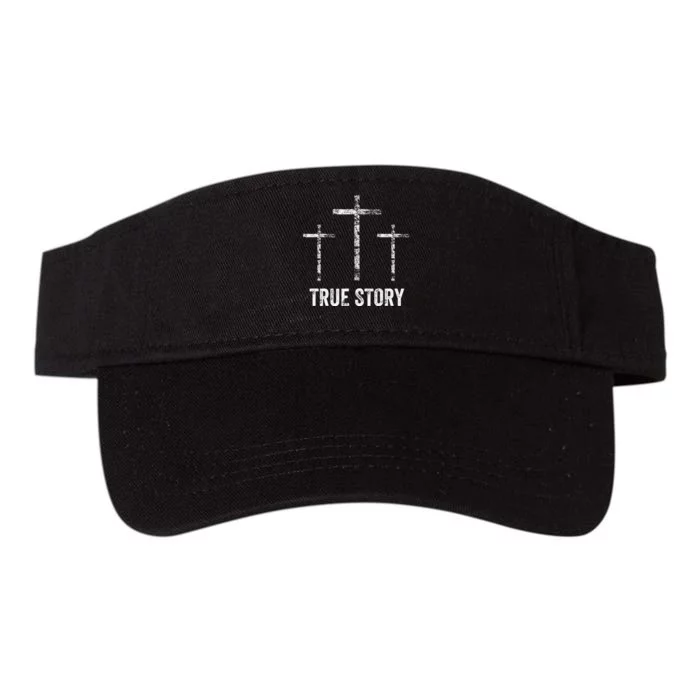 Christian Easter Resurrection Day True Story Jesus Cross Valucap Bio-Washed Visor