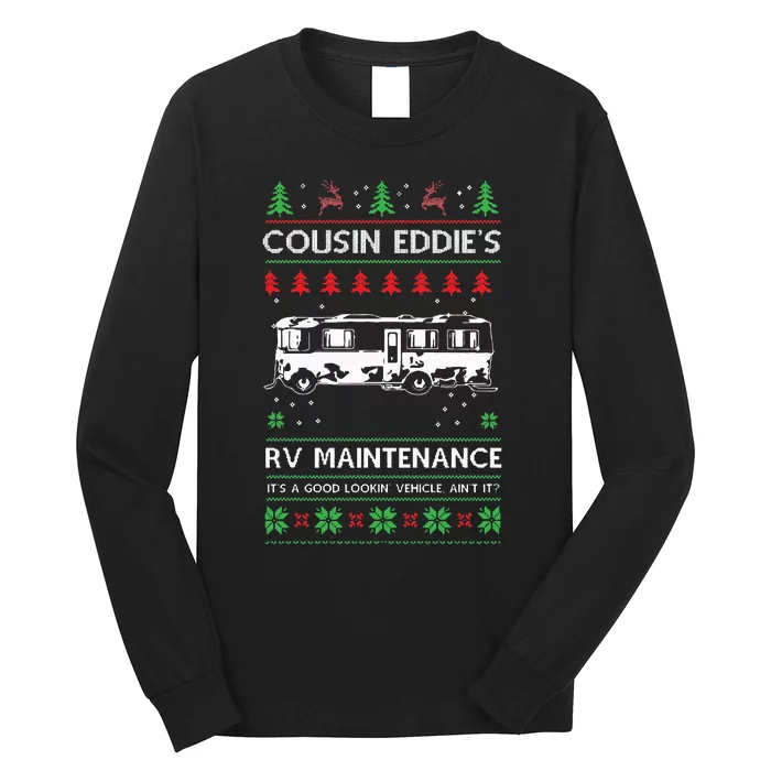 Cousin Eddies RV Maintenance Funny Holiday Ugly Christmas Long Sleeve Shirt