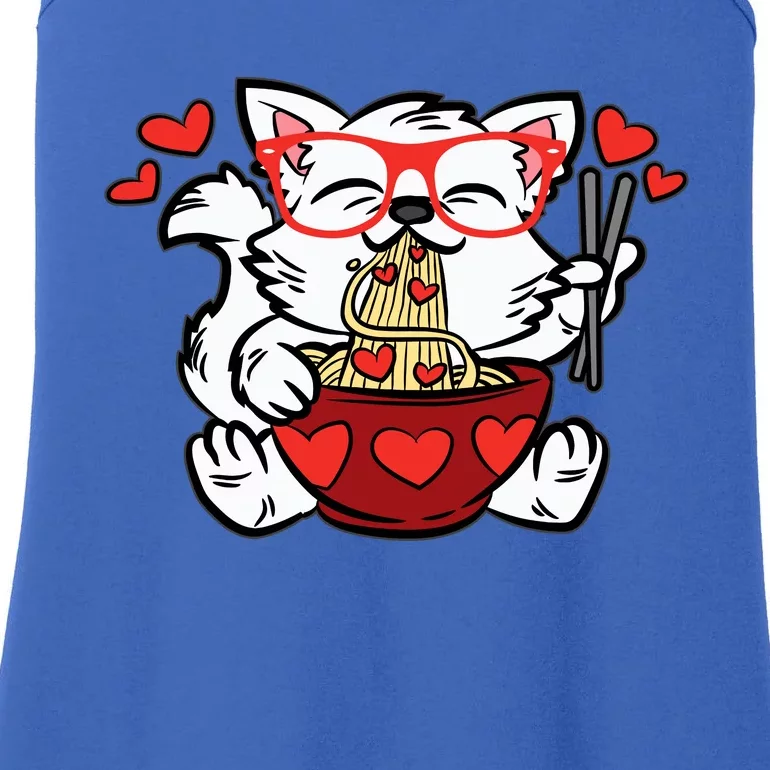 Cat Eating Ra Valentines Day Cute Kitten Kitty Love Ladies Essential Tank