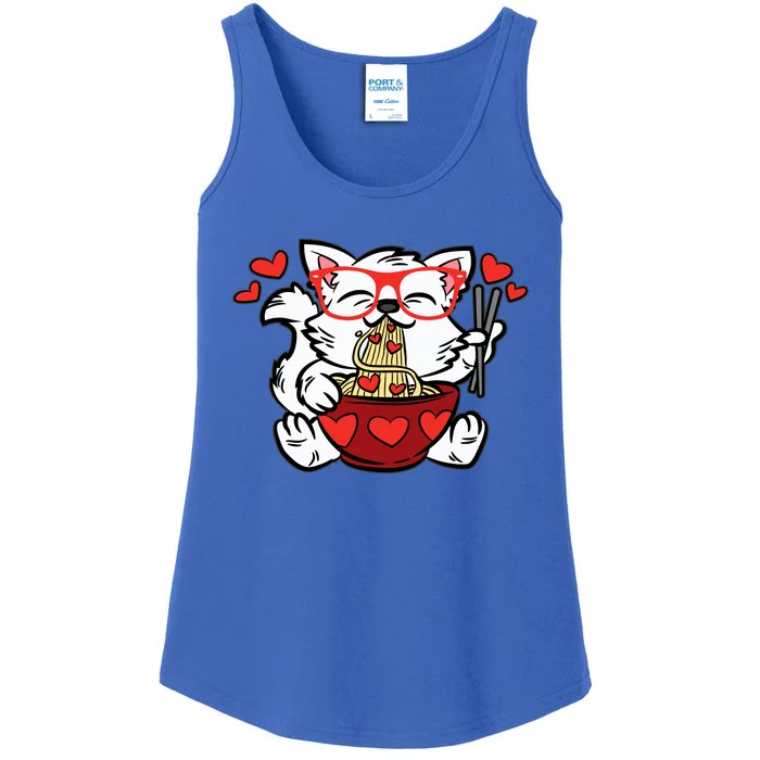 Cat Eating Ra Valentines Day Cute Kitten Kitty Love Ladies Essential Tank