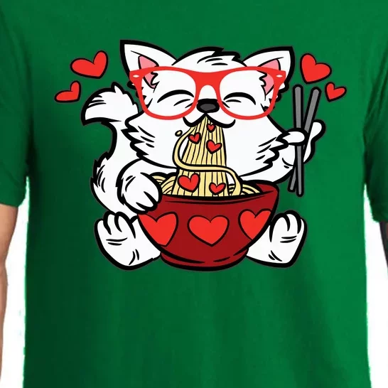 Cat Eating Ra Valentines Day Cute Kitten Kitty Love Pajama Set