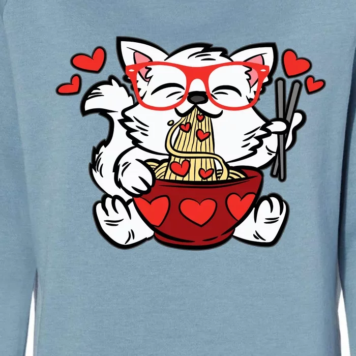 Cat Eating Ra Valentines Day Cute Kitten Kitty Love Womens California Wash Sweatshirt