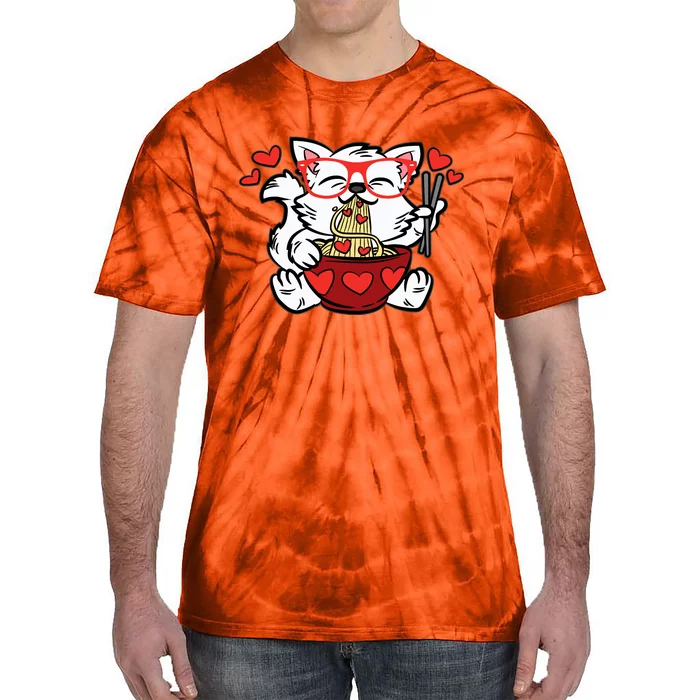 Cat Eating Ra Valentines Day Cute Kitten Kitty Love Tie-Dye T-Shirt