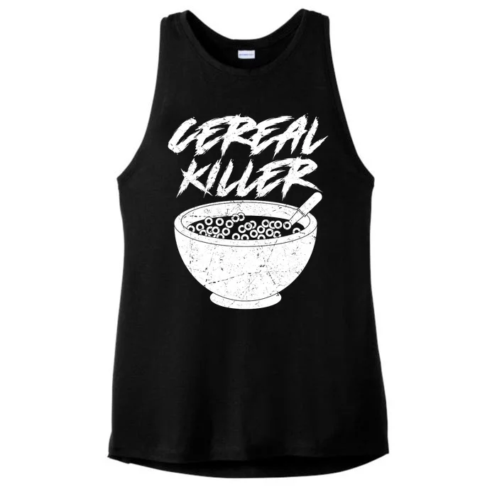 Cereal Killer Funny Halloween Distressed Ladies Tri-Blend Wicking Tank