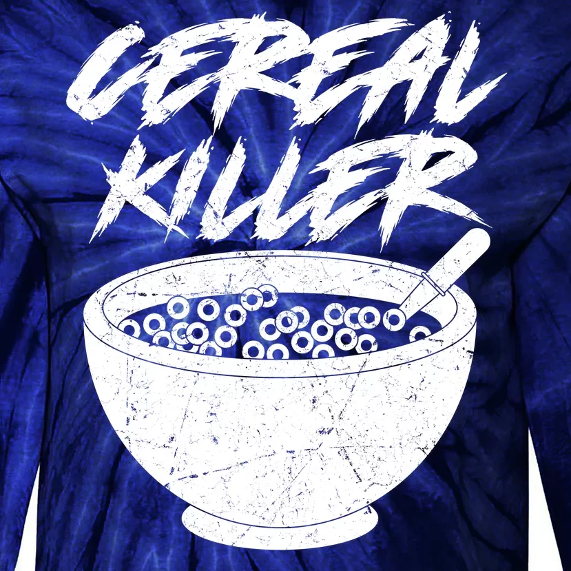 Cereal Killer Funny Halloween Distressed Tie-Dye Long Sleeve Shirt