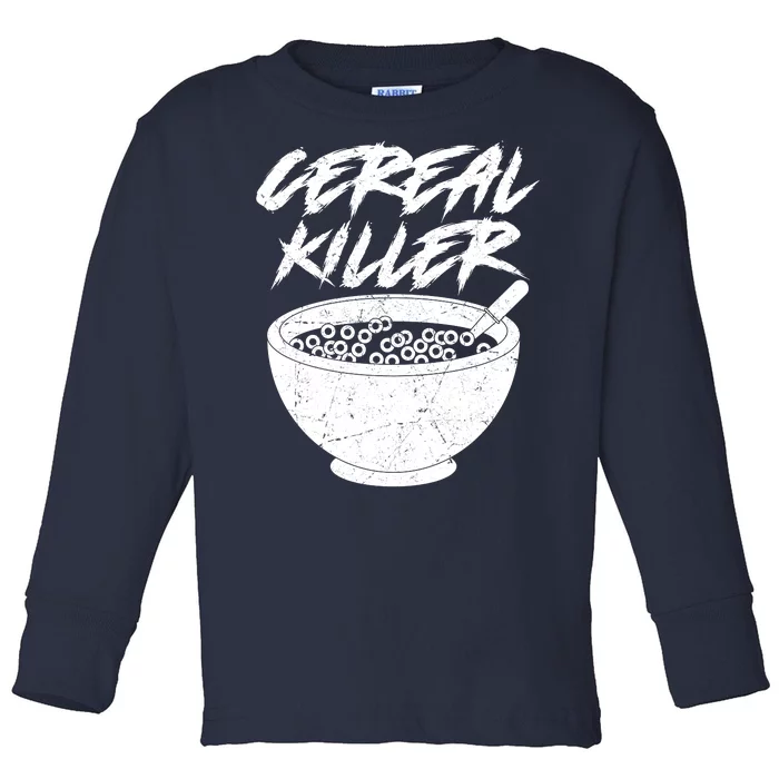 Cereal Killer Funny Halloween Distressed Toddler Long Sleeve Shirt