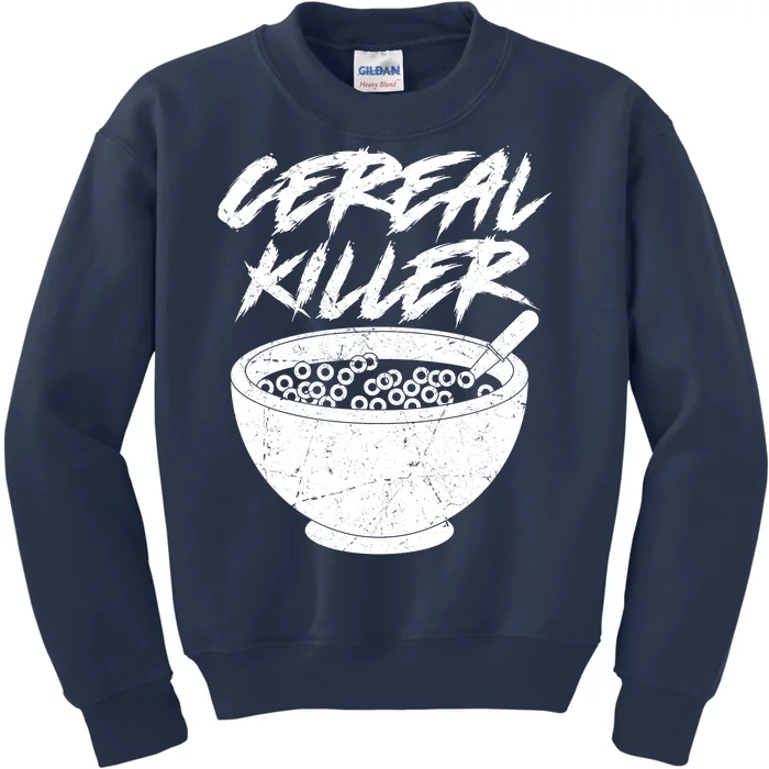 Cereal Killer Funny Halloween Distressed Kids Sweatshirt