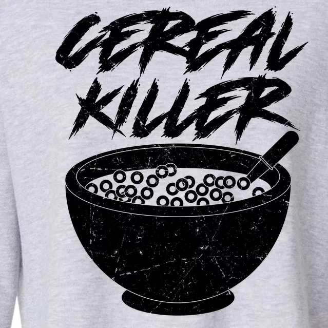 Cereal Killer Funny Halloween Distressed Cropped Pullover Crew