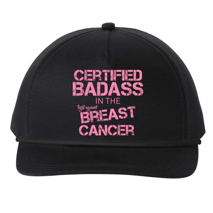 Certified Badass Fight Against Breast Cancer Snapback Five-Panel Rope Hat