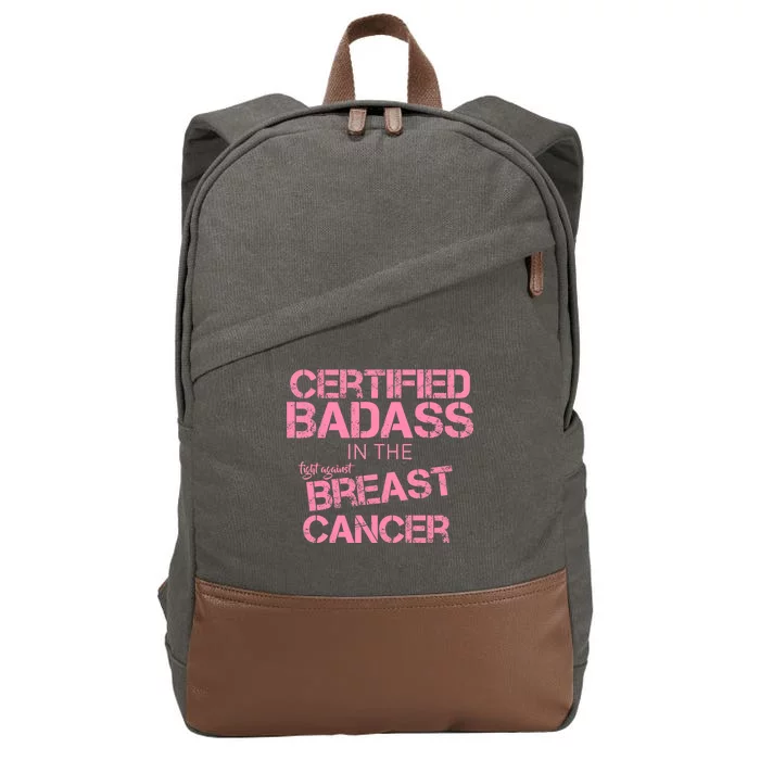 Certified Badass Fight Against Breast Cancer Cotton Canvas Backpack