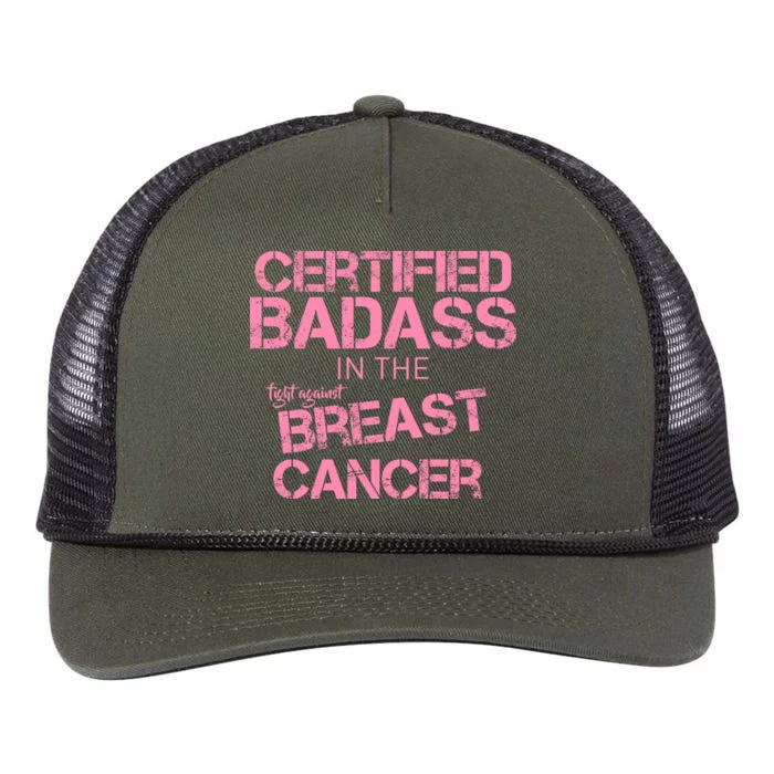 Certified Badass Fight Against Breast Cancer Retro Rope Trucker Hat Cap