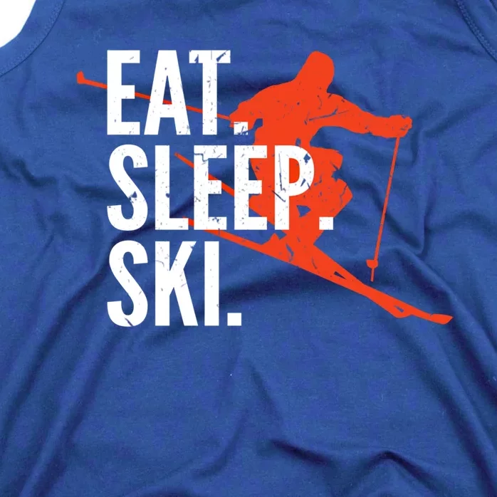 Cute Eat Sleep Ski Skiing Winter Snow Sports Skiers Graphic Meaningful Gift Tank Top