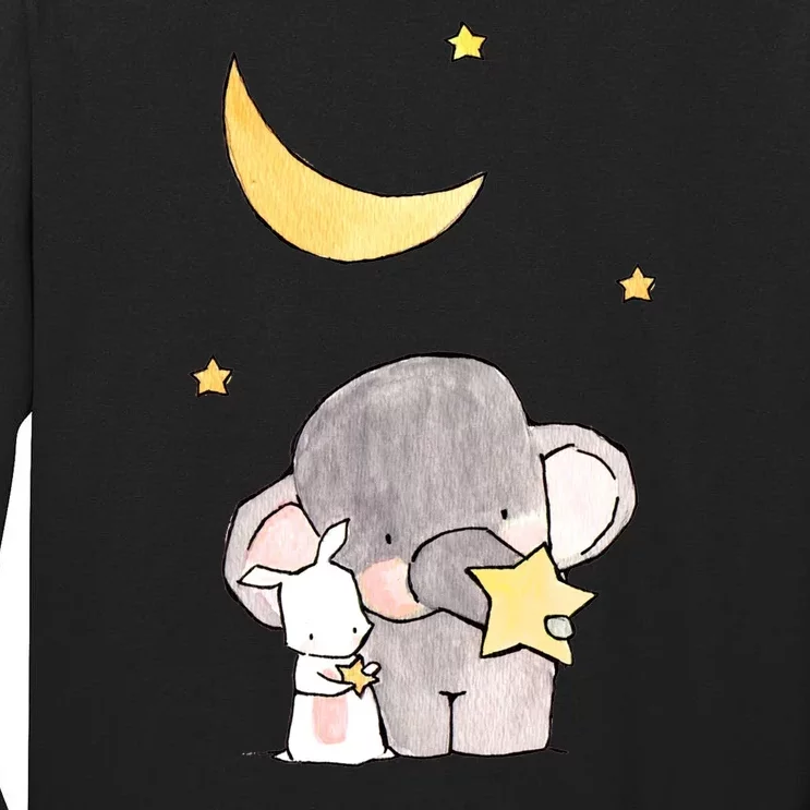 Cute Elephant Stars Tall Long Sleeve T-Shirt