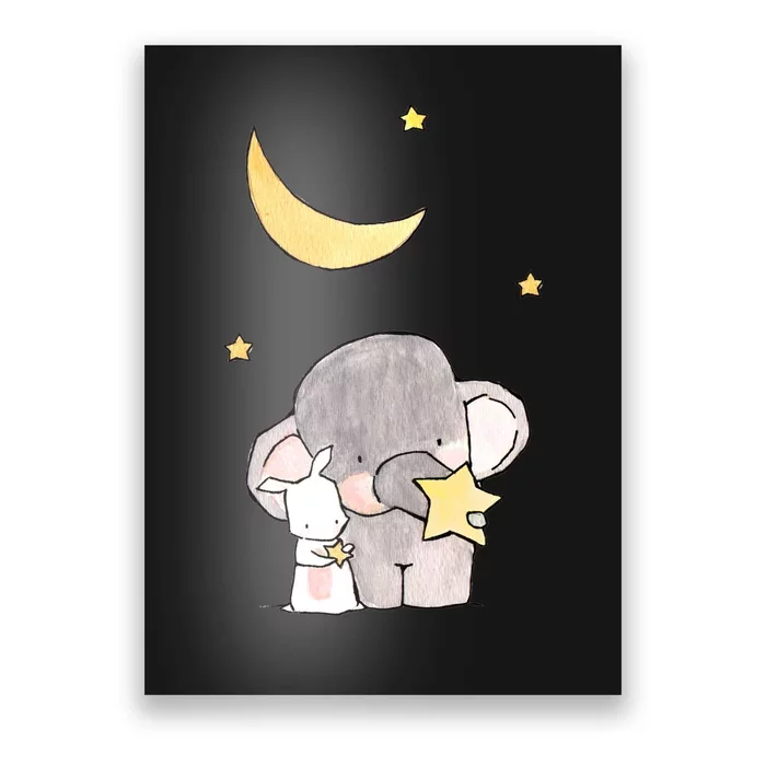 Cute Elephant Stars Poster