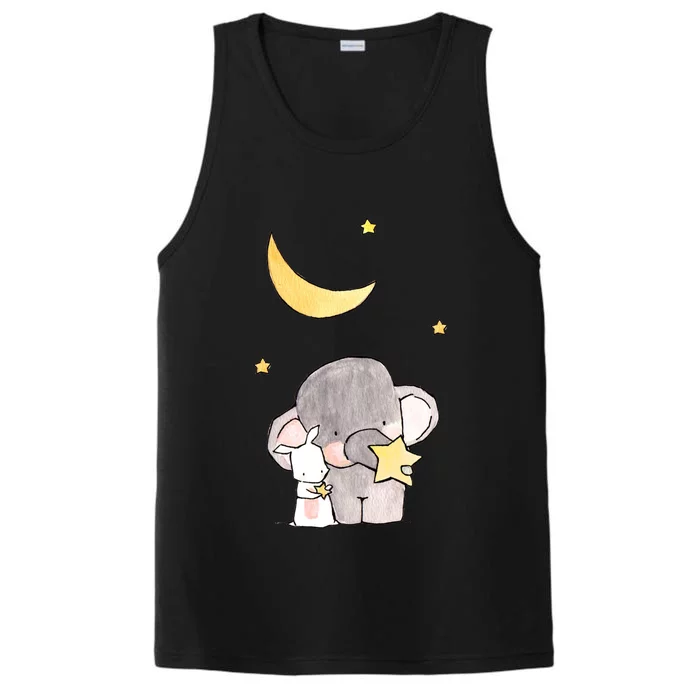 Cute Elephant Stars Performance Tank